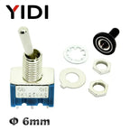 6A 125VAC Mini 6mm Toggle Switch MTS 102 103 202 203 302 303 402 403 on off SPDT DPDT on off on 3PDT Switch with Waterproof Cap