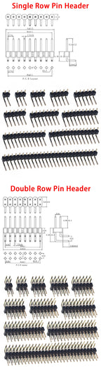 20PCS 2.54mm Single Row single pin curved Pin Header Connector Double row pin header 2P/3P/4P/5P/6P/8P/10P Strip Curved Needle