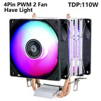 CPU Efficient Cooler Fan 90mm 4pin/PWM PC Tower Type Radiator 2/4/6 Heat Pipe Install LGA2011 X79 X99 115x 1200 1700 AMD AM3 AM4