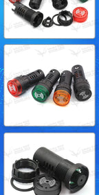 1PCS 12mm AD16-22SM 12V 24V 36V 48/110/220V Flash Signal Light Red LED Active Buzzer Beep Alarm Indicator Red Green Yellow Black