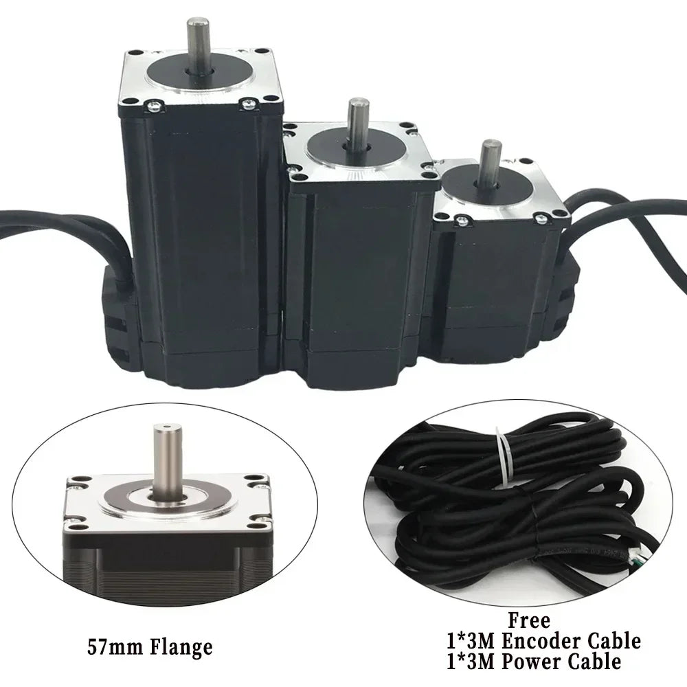 1/2/3/4/5 Axis Kit Nema23 Closed Loop Stepper Motor 1.2Nm/2Nm/3 Nm DC Hybird Servo With Encoder Motor Drive Kit  For CNC