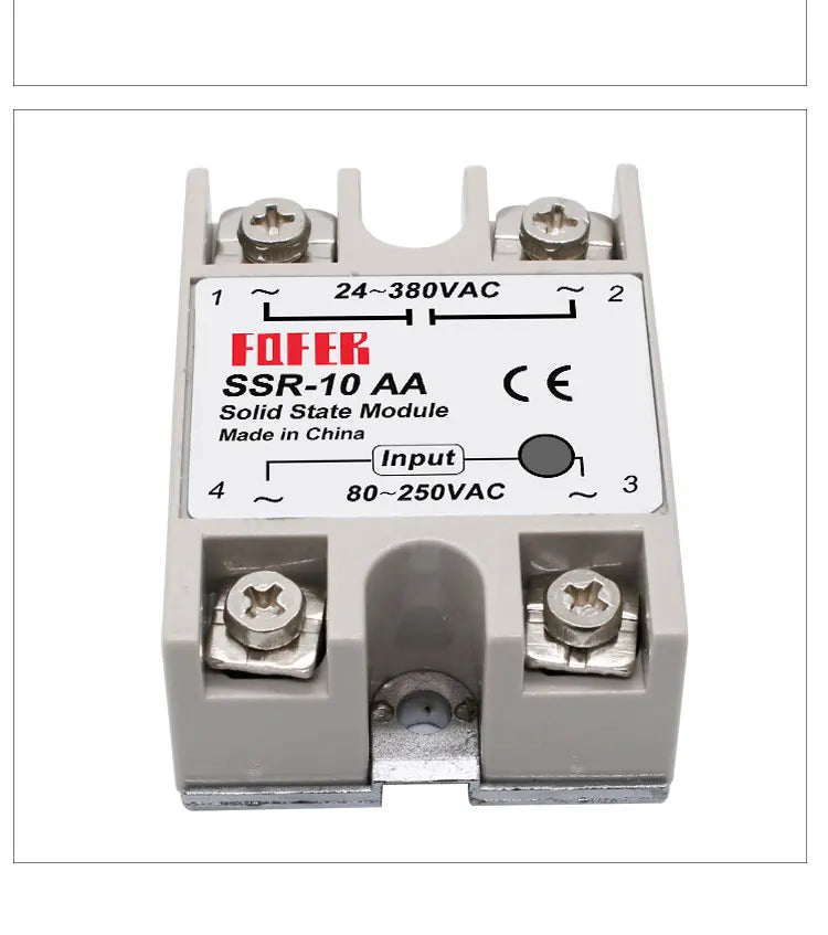 LCTC 1pcs Solid State Relay Single Phase Non-contact SSR DC To DC AC To AC DC To AC 24-380VAC 10A 25A 40A 50A 60A 80A 100A