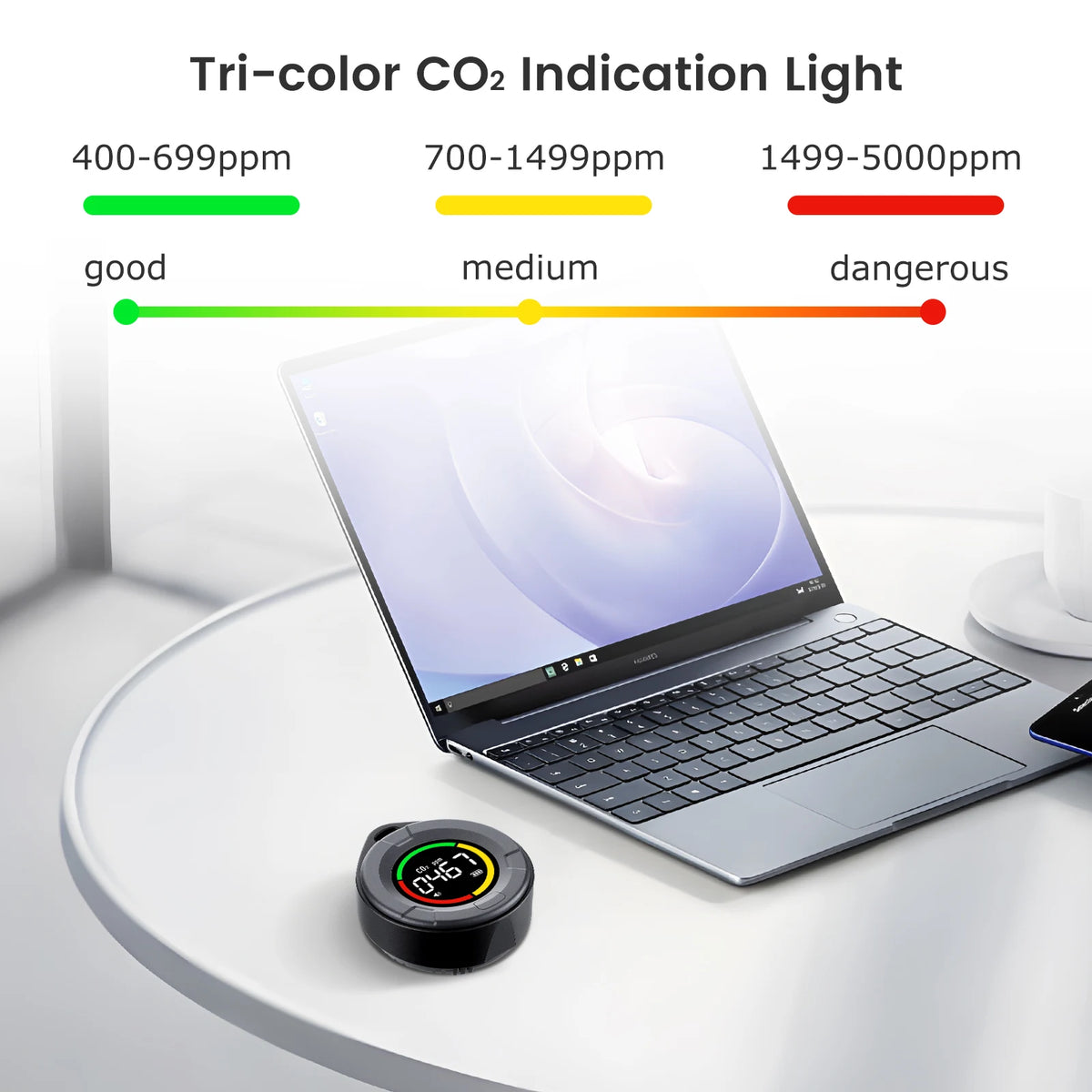 INKBIRD Portable CO2 Detector, Mini Indoor CO2 Monitor, NDIR Sensor with Full Color LCD Auto Calibration, for Home Office Travel