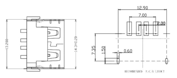 5PCS USB Interface Socket Type A Standard Port Female Male Solder Jacks Connector DIP Straight Vertical Bend Needle PCB Socket