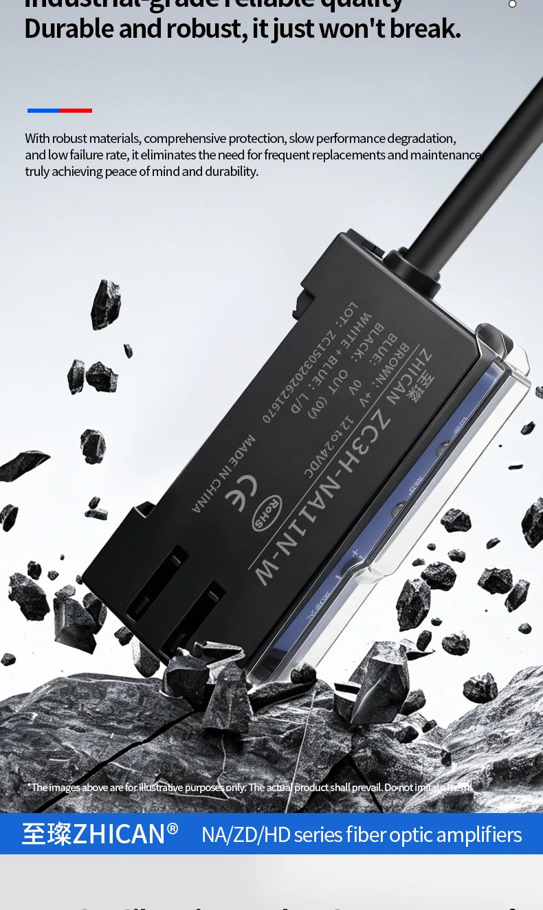 Intelligent Digital Display Fiber Optic Amplifier Sensor for Long and Short Distance Diffuse Reflection Induction Photoelectric