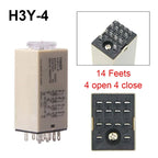 1 Pc H3Y-4 Small Time Delay Relay DC12 24V 14Pin Electricity Delay Type Power-on Delay Rotary Knob 1S/5S/10S/30S/60S/5M/10M/30M