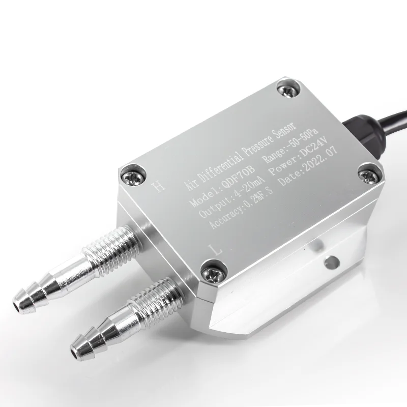 QDF70B -10kPa-10kPa 4-20mA 0-10V Wind Differential Pressure Transmitter Air Pressure Sensor
