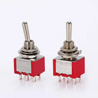 10pcs 6mm Miniature Switches Toggle Switch Single Pole Double Throw Mini Waterproof Cap Micro Switch ON-OFF-ON 6A
