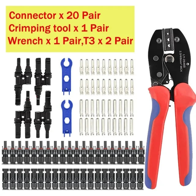 400/200/100/40/20/10 Pcs Photovoltaic Solar Connector Kit 1000V 30A Panel Solor Connectors for PV/MC Cable 2.5/4/6mm2