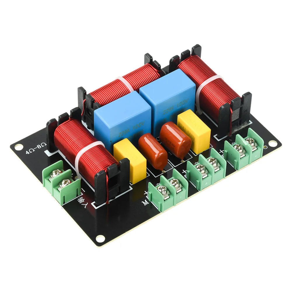 200W Crossover 3 Way Home Theater Treble Bass Audio Sound Speaker Amplifier Frequency Divider Filter 3 Way Crossover