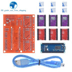 TZT 1SET 3DV4 CNC Shield V4 + Nano 3.0 + 3pcs DRV8825 or A4988  Reprap Stepper Drivers Set For  Arduino