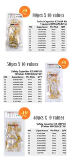 new X2 Safety Capacitor Assorted Kits 275V 310V High Capacitance Plastic Film Set Polypropylene Film chanzon Safety Capacitance