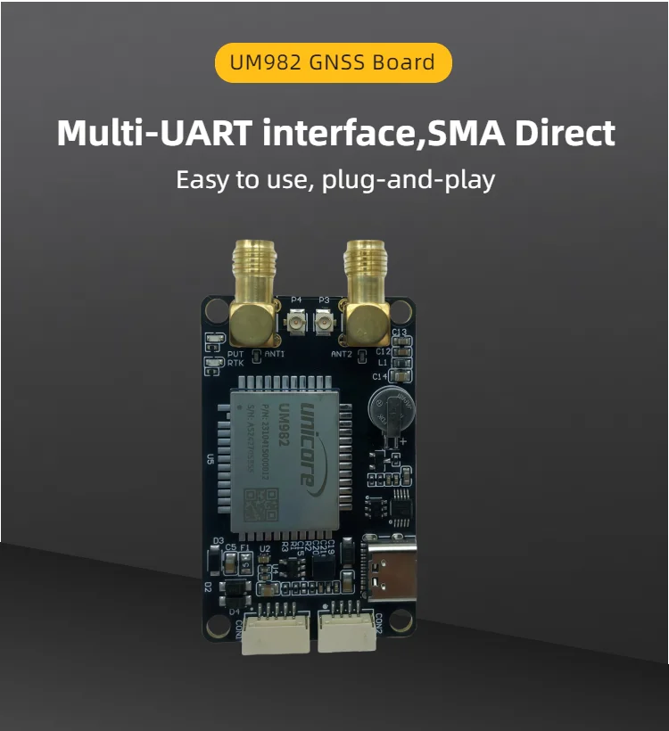 UM982 GNSS Unicorecomm GPS RTK Module Centimeter-Level Differential Relative F9P Positioning Orientation UM981 UM980 for Drone