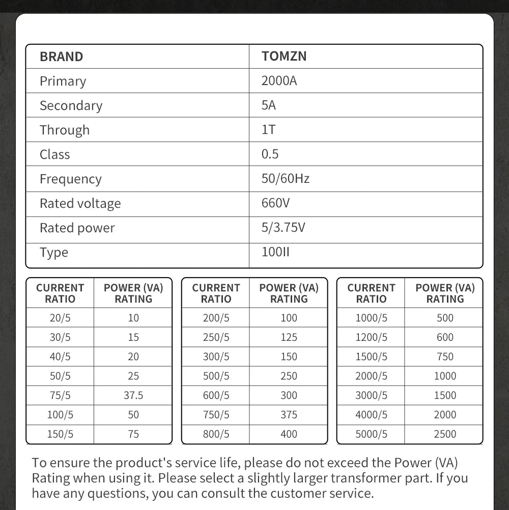 TOMZN Current Transformer 75/5A 2000/5A 1:400 1:15 CT 75A 100A 150A 200A 250A 1000A 1500A 2000A Factory Price Sealed Busbar Type