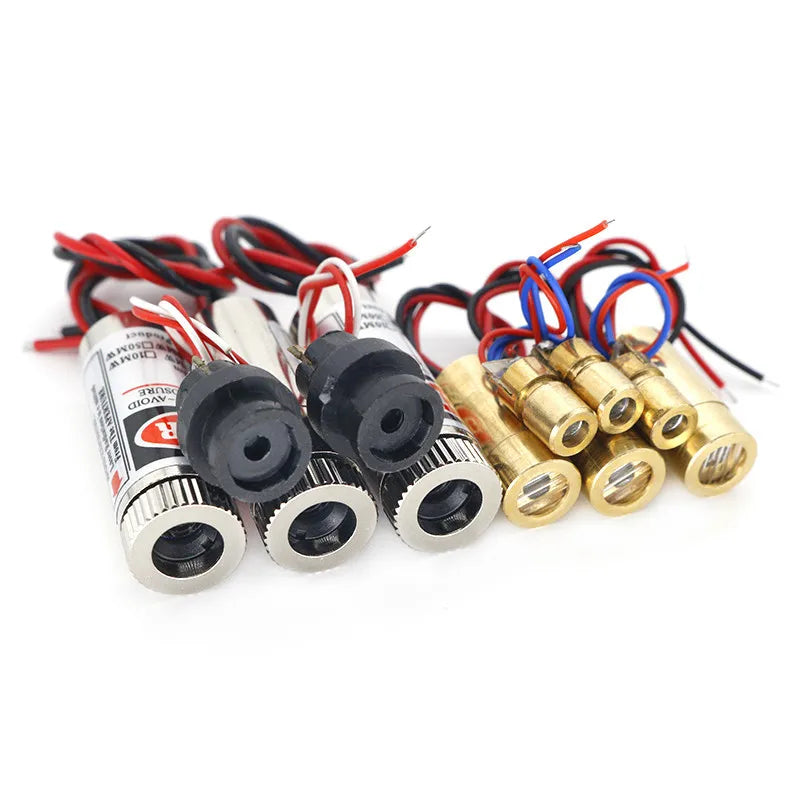 650nm 5mW Red Laser Module Dot/Line/Cross Laser Module Head  Focus Glass Lens, Industrial Grade for DIY