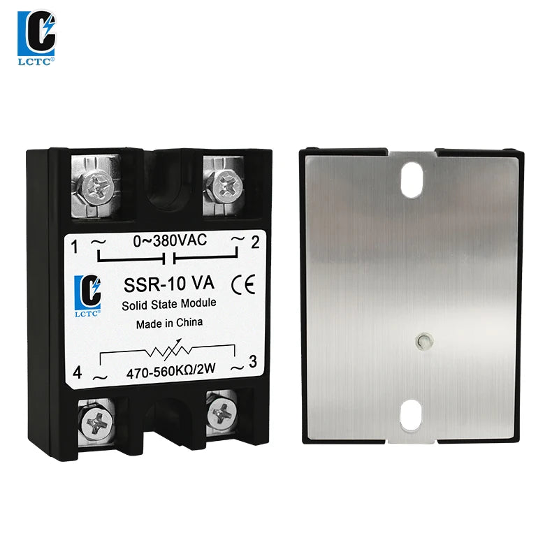 LCTC SSR Solid State Relay Voltage Regulator Adjustable 10A 25A 40A 50A 60A 80A 100A VA Single Phase 0-380VAC Potentiometer