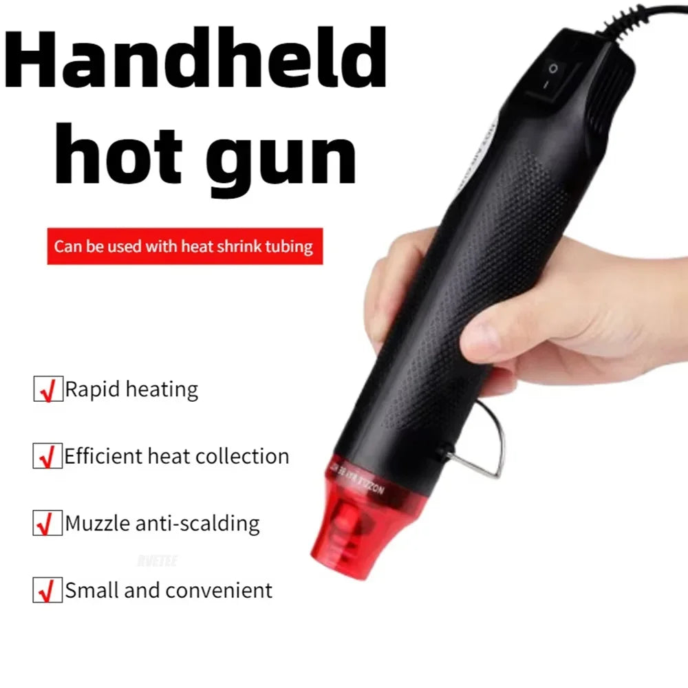 Handheld 300W Mini Heat Gun, Multi‑Function Electric Hot Air Tool, Compact Heater for DIY Embossing and Shrink Wrapping Work