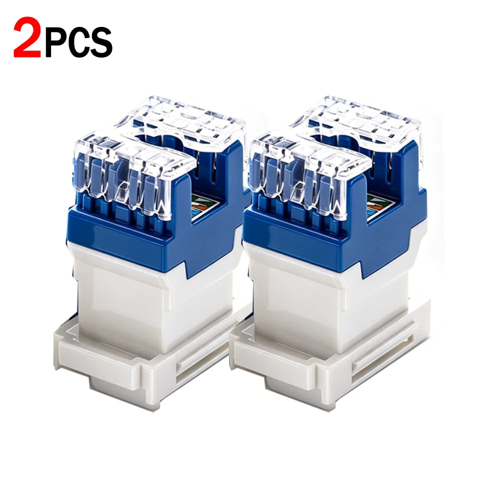 1-10Pack High-speed Cat6/Cat5 Keystone Jacks RJ45 Network Module with Dustproof Door Computer Network Cable Module Adapters