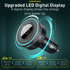 Bluetooth 5.3 FM Transmitter Car Cigarette Lighter Dual USB Fast Charging Handsfree Calling Vehicle Audio Receiver