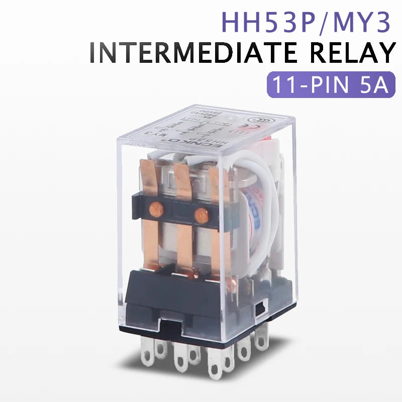2PCS Miniature Coil General Electromagnetic Intermediate Relay Switch HH52P 53P 54P 62P 63P LED 12/24VDC 110/220VAC
