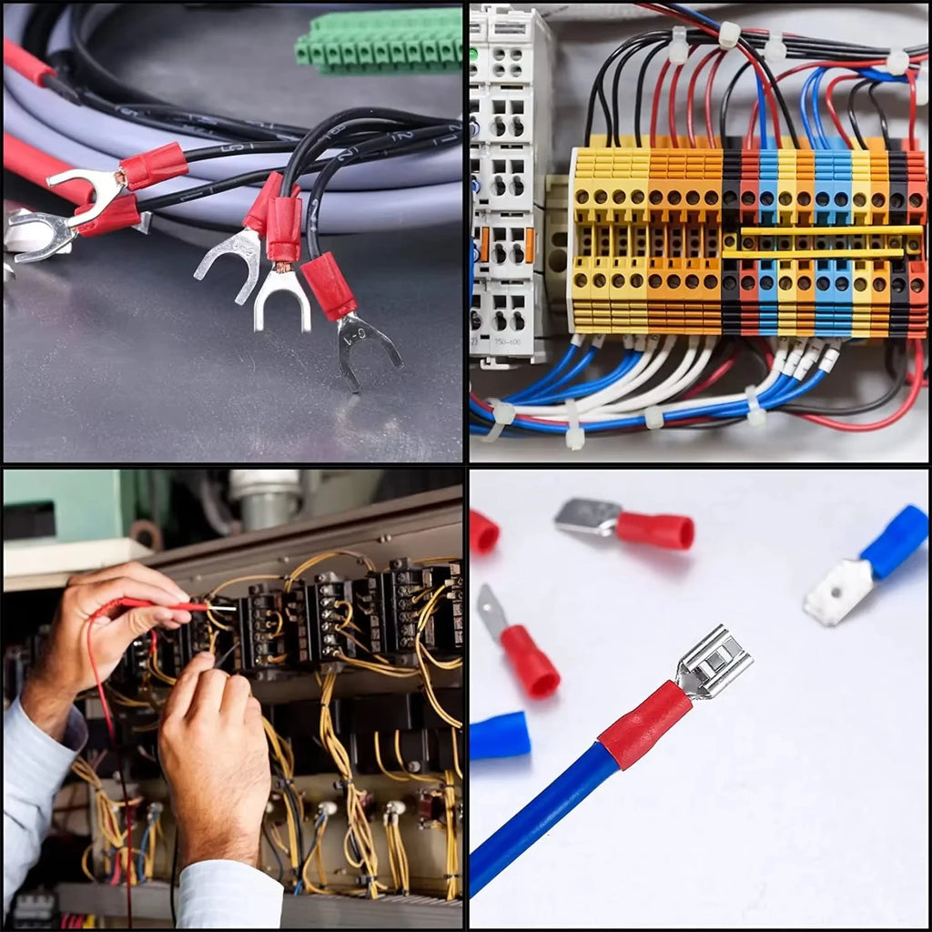 Automotive Insulated Crimp Terminals Kit, Male Female Spade Ring Fork Butt Lugs, Assorted Electrical Wire Connector Set for Car