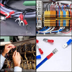 Automotive Insulated Crimp Terminals Kit, Male Female Spade Ring Fork Butt Lugs, Assorted Electrical Wire Connector Set for Car