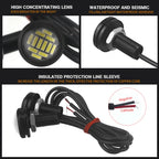 2Pcs 18mm 23mm Car Eagle Eye Led 12V Flash DRL Daytime Running Lights 9W LED Backup Reversing Parking Signal Lamps Automobiles