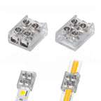 10Pcs Screw Fixing Solder-Free LED Strip Connector 2 Pin Quick Wire Connector For 8mm/10MM LED Light Strip Terminal Adapter