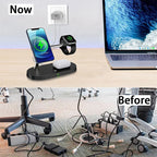 3 in 1 Magnetic Wireless Charger For iPhone 16 15 14 13 12 Fast Charging Station for Apple Watch 10 9 8 7 6 5 4 Airpods 2 3 Pro