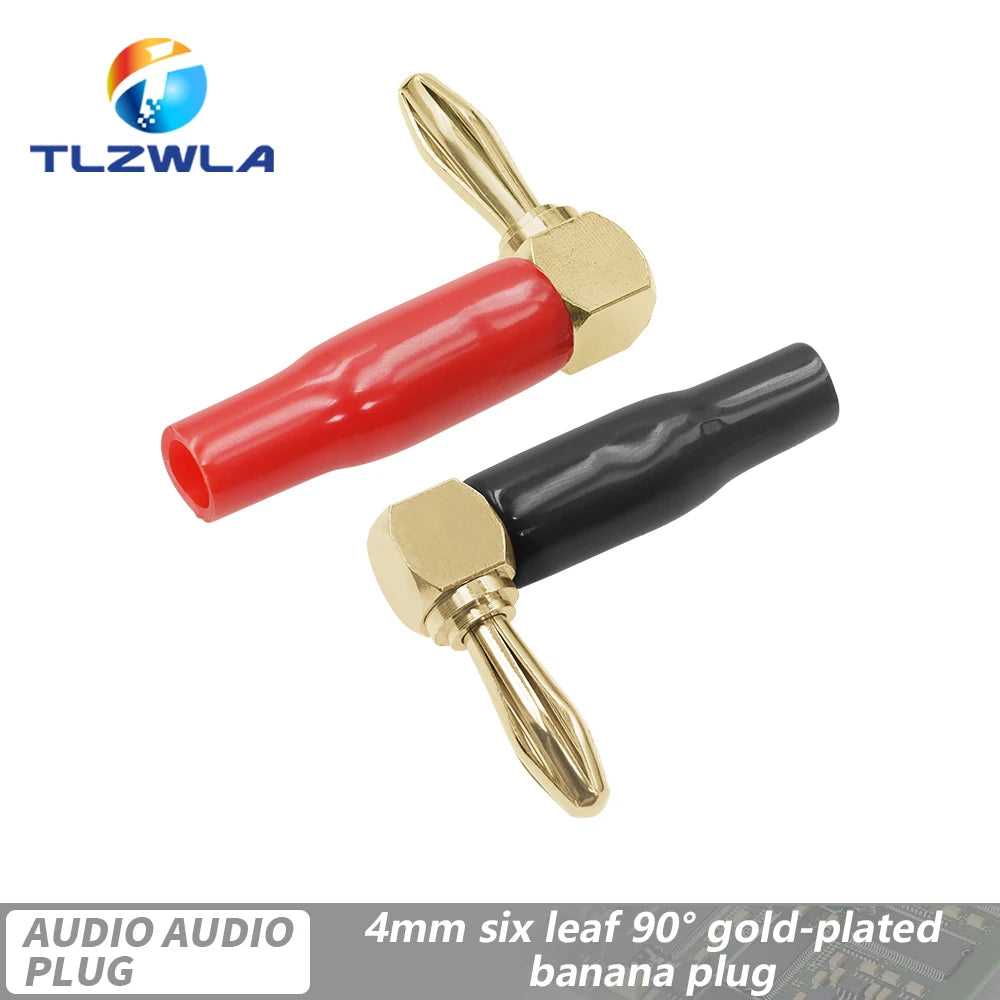 Musical Sound Banana Plugs Speaker Wire Connector Dual Screw Lock 24K Gold Plated Banana Connectors Jack for Speaker Wire