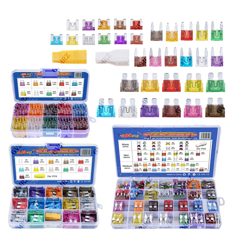 Car Blade Fuse Kit Fuses Automatic Truck Blade The Fuse Insurance Insert Insurance of Xenon Piece Lights Auto Accessories box