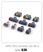 Wire Connector 222-412 2 Pin Splicing Terminal Blocks Led Strip Lighting Electric Quick Connectors Mini Conductor Rail Conector