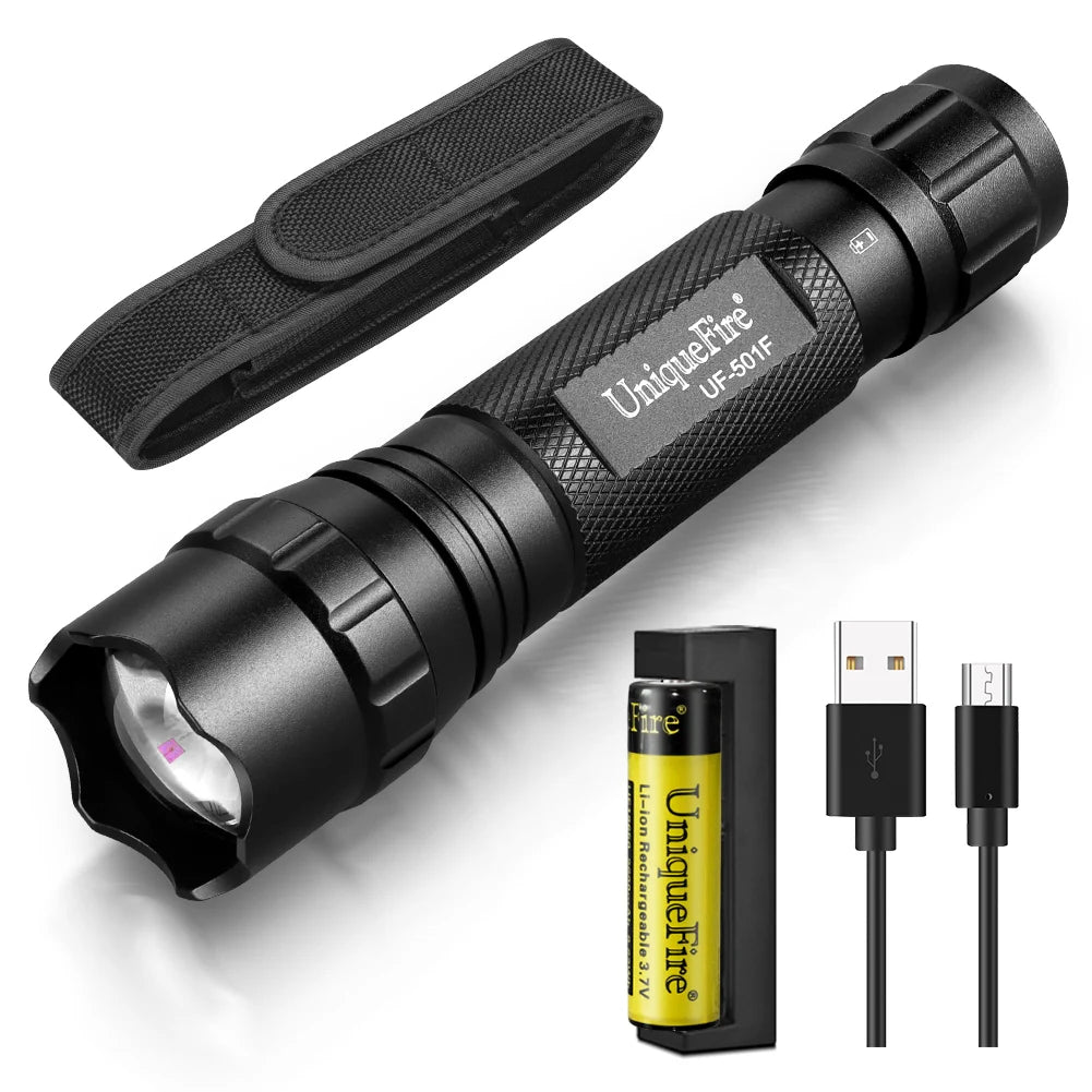 UniqueFire Small IR850nm 940nm Infrared Tactical Hunting LED Flashlight 3 Modes Zoomable Torch for Coyote Hog Predator Varmint