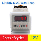 DH48S-S Time Delay Relay Switch DC24V 12V 0.1S-99H Digital LED Programmable With Base Timer Relay SPDT AC220V With Transformer
