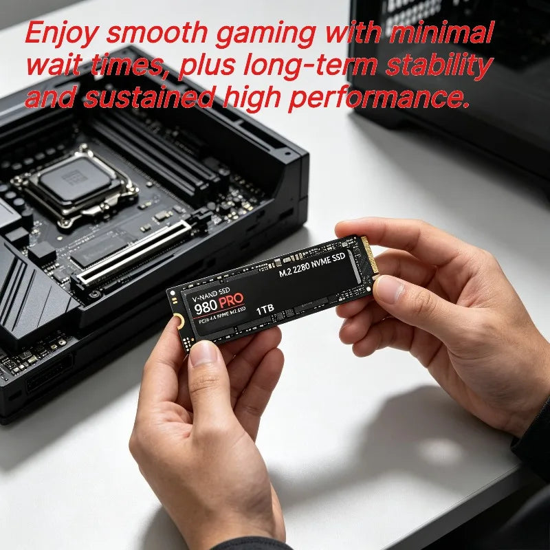 Original 980Pro PCIe Gen4 x4 NVMe M.2 1TB SSD, 3D TLC NAND, 7000MB/s Ultra‑Fast Read Storage Drive for PC and Gaming Laptops