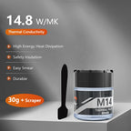 MJ-TECH Thermal Paste 12.4W 14.8W Performance Thermal Conductive Grease For CPU Cooler/Ventilador/GPU/PS5/Laptop/Game PC