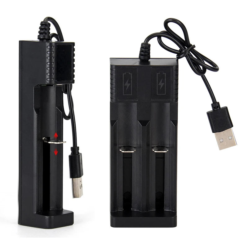 2-Slot Smart 18650 Battery Charger - USB-C Powered Lithium Ion Charger with LED Indicators, Universal Compatibility