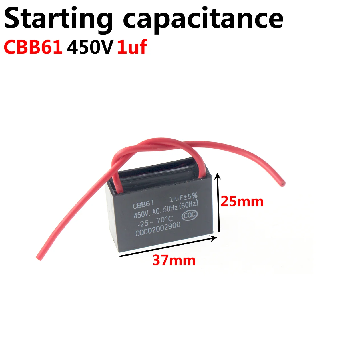 Washing Machine Starting Motor Run Capacitor CBB60 450V 5UF 10UF 15UF 20UF 25UF 3 4 5 6 8 12 14 16 18 30 35 40 45 50 60 70 80 UF