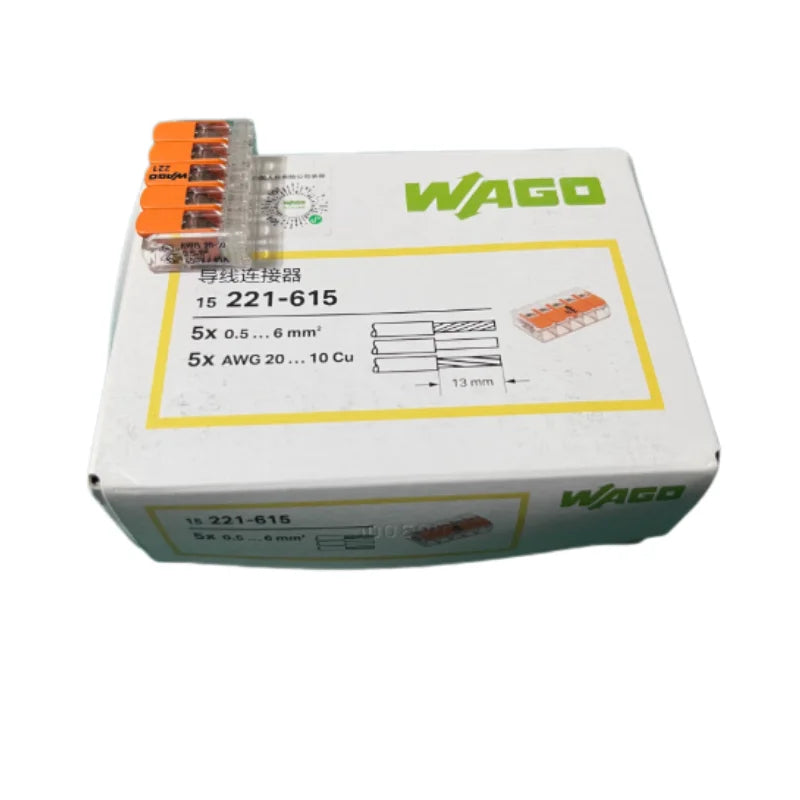 WAGO 221‑412 221‑413 221‑415 221‑612 613 615 221‑2411 2401 Box‑Packed Lever Wire Connector Quick Push‑in Splice Terminal Block