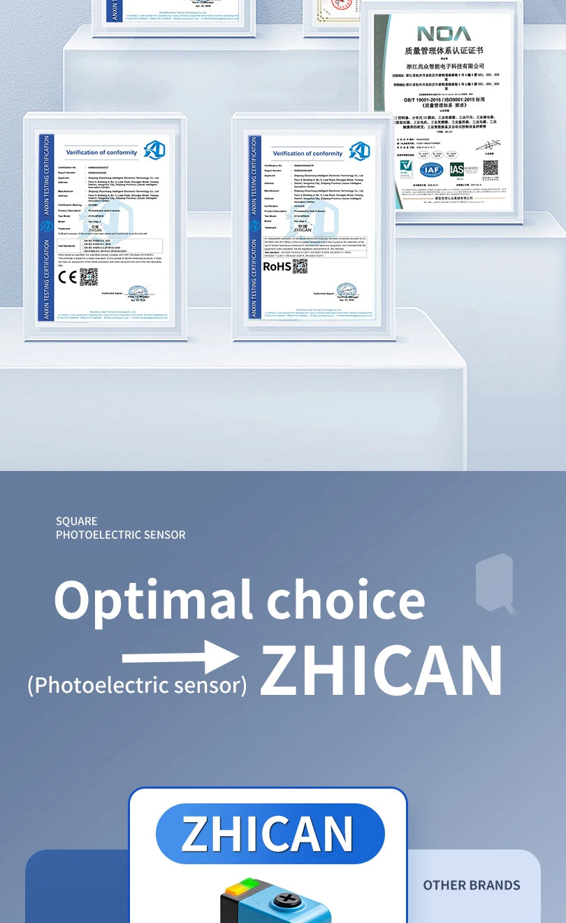 ZHICAN ZC3E Background Suppression Laser Photoelectric Sensor Adjustable Distance Diffuse Reflective Detection Switch
