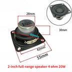 SOTAMIA 2Pcs 2 Inch Square Audio Full Range HiFi Speaker 4 Ohm 8 Ohm 20W 15W 10W 4R 8R DIY Soundbar Bluetooth Speaker