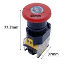 Emergency Stop 10A 380V 22mm Self-Locking Head Power Mushroom Push Button Switch 1NO 1NC LA38-11ZS