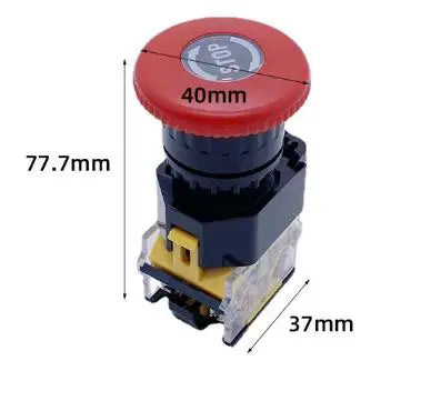 Emergency Stop 10A 380V 22mm Self-Locking Head Power Mushroom Push Button Switch 1NO 1NC LA38-11ZS