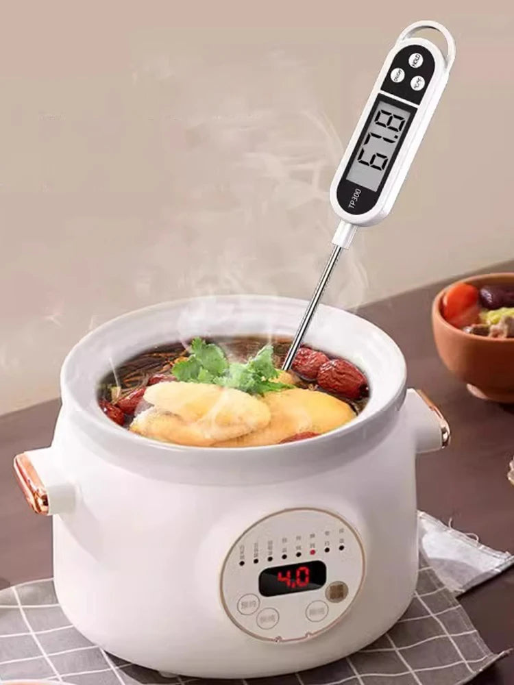 Stainless steel probe cooking food, barbecue stove, water, milk, oil, liquid meat, digital kitchen thermometer kitchen tools