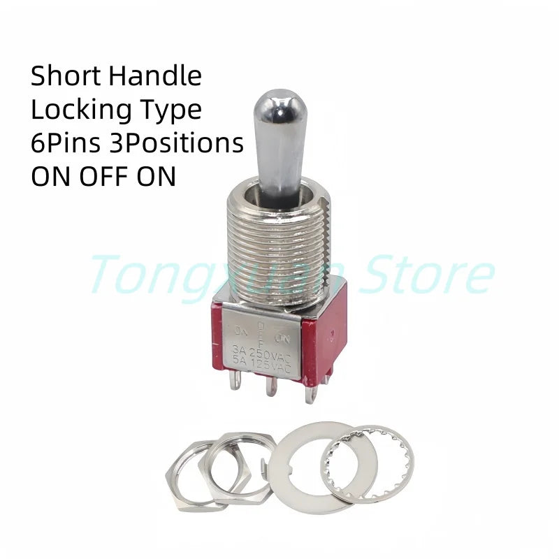 1pc SH T8013-Z1 12mm ON-OFF-ON SPDT DPDT 3/6/12PinS 2/3Position Maintained Toggle Switch Large Long Handle 3A 250VAC/5A 125VAC