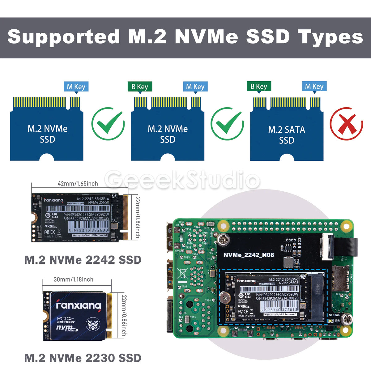GAME5PI Case with M.2 NVME PCIE Board (N08) ABS Shell Heat Sink For Raspberry Pi 5