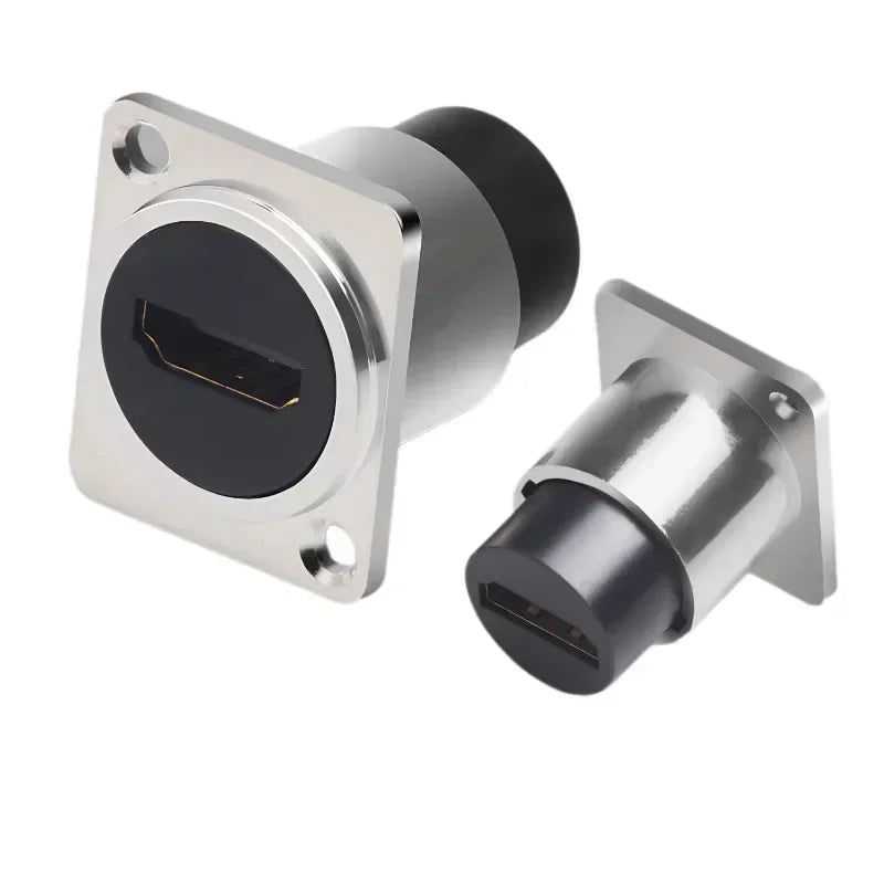 1pc Metal Round/D Type Module RJ45 CAT6&USB 2.0/3.0&Type C&HDMI-Jack Socket Through Network Panel Mounting Electronic Connector