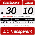 10 Meter/Lot Heat Shrink Tube 2:1 Clear Transparent Tubing Shrinkable Wrap 1mm - 60mm Cable Sleeve Wire