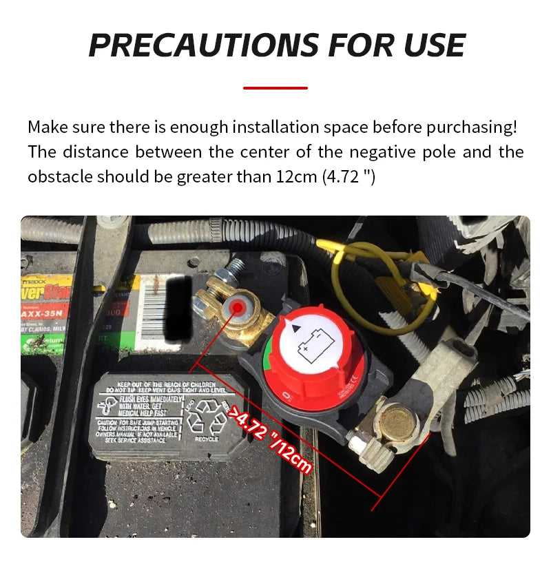 12-48V Car Isolator Disconnect Rotary Switch 275A On/Off Battery Power Cut Master Switch Disconnect Isolator for Car RV Boat