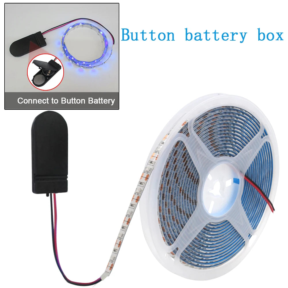 5V USB LED Strip Light Battery Power SMD 2835 3528 60LED 0.5m 1m 2m 5m Cold White Warm Blue Ribbon Cabinet Lights Night DC5V